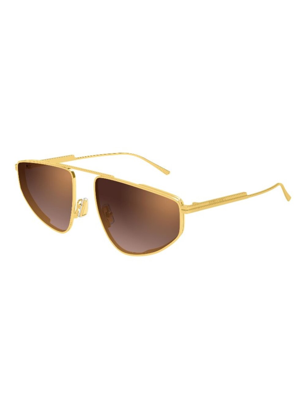 New Bottega Veneta Women's Sunglasses Gold Brown Lens Metal Frame BV1466S 004 59